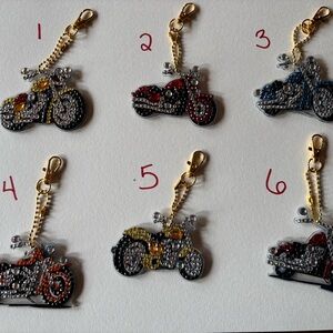 Rhinestone motorcycle keychains